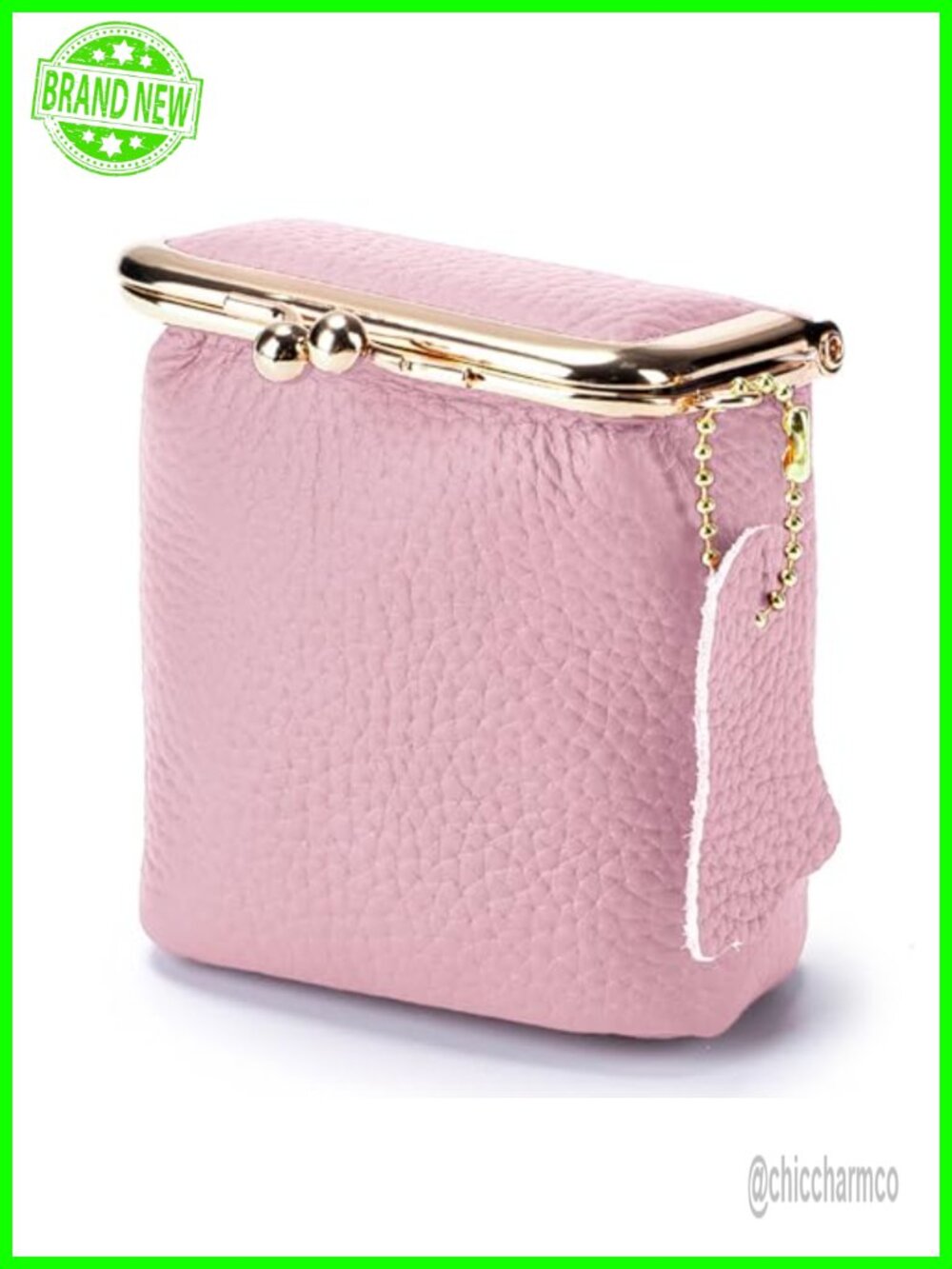 Genuine Leather Vintage Kiss Lock Coin Purse Compact Travel Jewelry Organizer